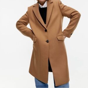 ZARA Wool Blend Tan Coat Size Xs